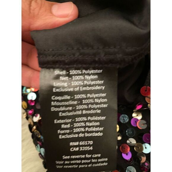 Anthropologie- Sequined Bow-Tie Mini Dress size 18w - Picture 7 of 11